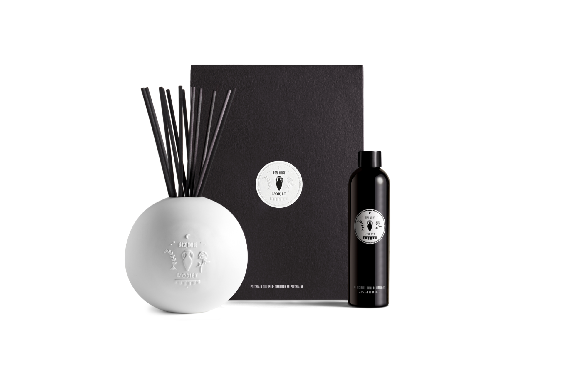 Image of ROSE NOIRE PORCELAIN DIFFUSER SET